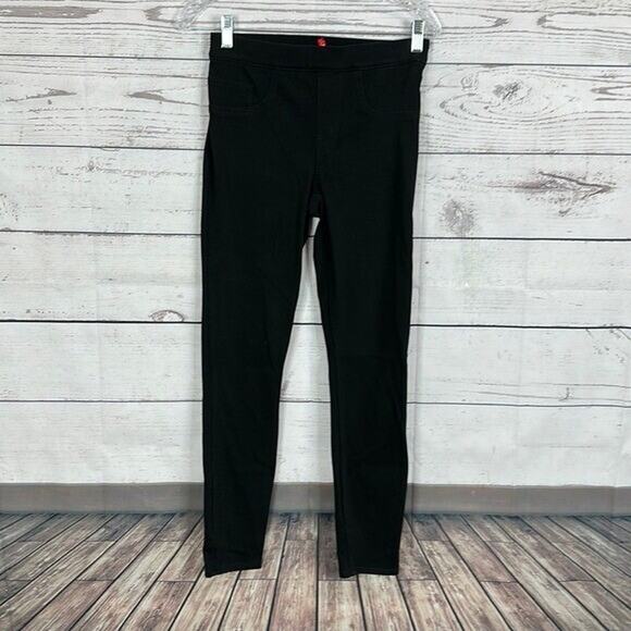 Spanx Perfect Pant Womens Small Black Slim Straight Pull on Stretch Pockets - Picture 1 of 15